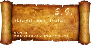 Stiegelmayer Imola névjegykártya